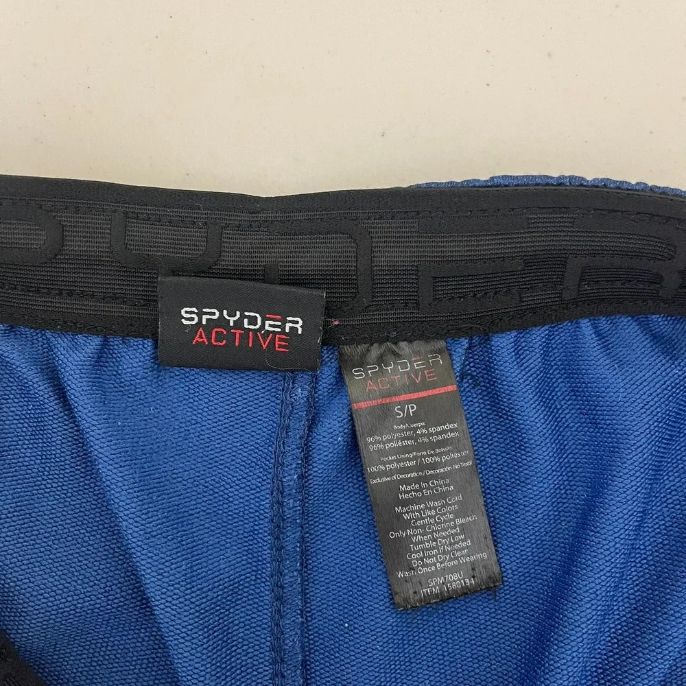 Spyder Active Mens‎ Blue Heathered Jogger Sweatpants Zipper Pockets Size S
